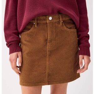 Hazelnut brown organic cotton corduroy mini skirt NWT